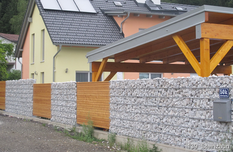 STEINZAUN KORB Stahl verzinkt,Steinzaunsäulen 45x19x125cm,Steinkorbzäune als Bausatz lieferbar