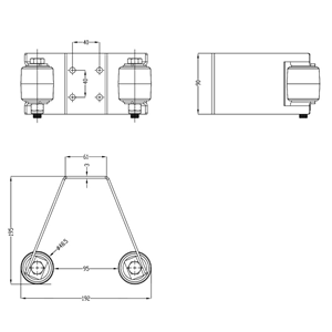 Einlaufgabel NIKO Typ 095,für Tore bis 600kg/90mm Rahmenstärke,Obere Einlaufführung mit KS Rollen