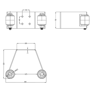 Einlaufgabel NIKO Typ 095,für Tore bis 900kg/120mm Rahmenstärke,Obere Einlaufführung mit KS Rollen