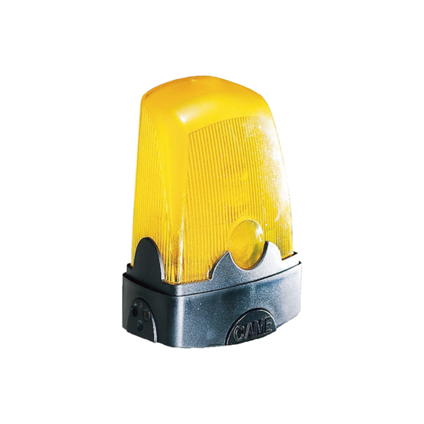 LED Blinkleuchte CAME,gelbes Glas, mit Antennensockel,Ausführung 230V