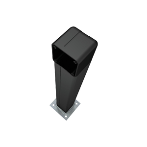 Standsäule Aluminium für DELTA,Lichtschranke Höhe 500mm. Schwarz,mit verzinkter Grundplatte