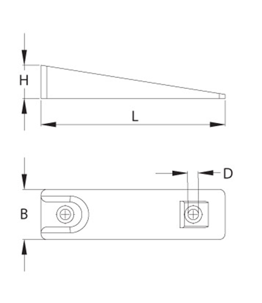 Andruckstück NIKO medium Typ E55,Einlaufkeil, schont die Toroberfläche,Nylon Führungskeil